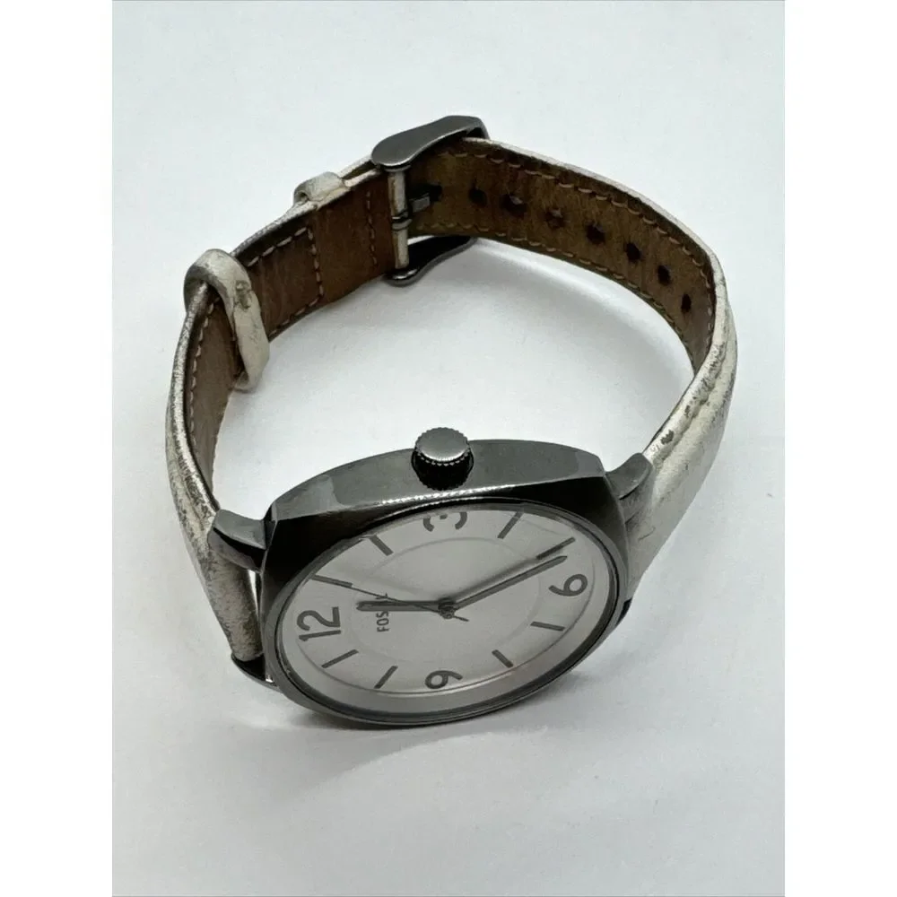 Fossil BQ3360 Women's White Leather Strap Analog Dial Quartz Wrist Watch JNA349